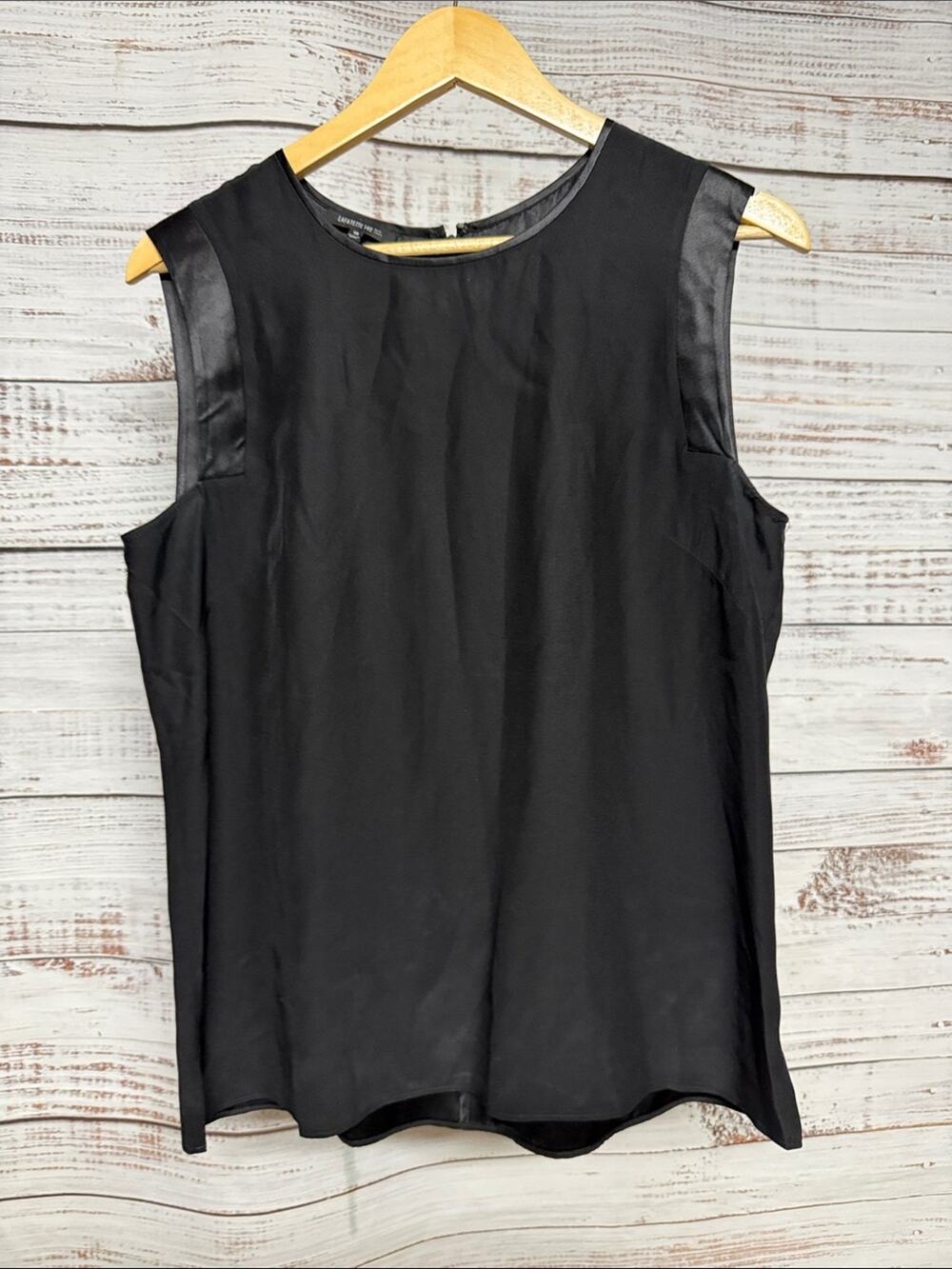 Lafayette 148 Black Silk Tank Blouse Shell Size 10